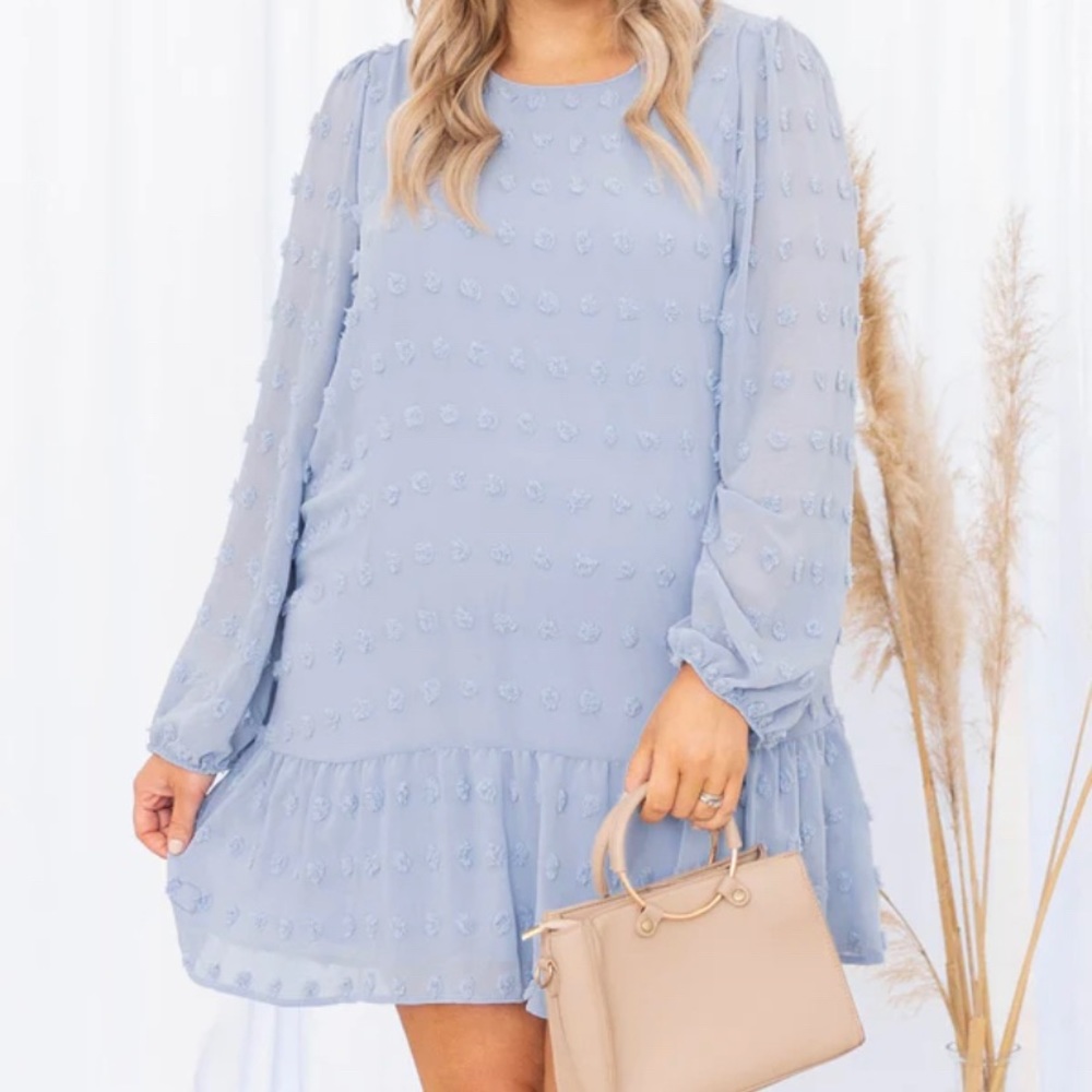 Brand New Long Sleeve Blue Chic Soul Dress